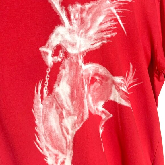 Givenchy SS21 Red Logo Gothic Print Oversized T-shirt - Picture 4 of 9